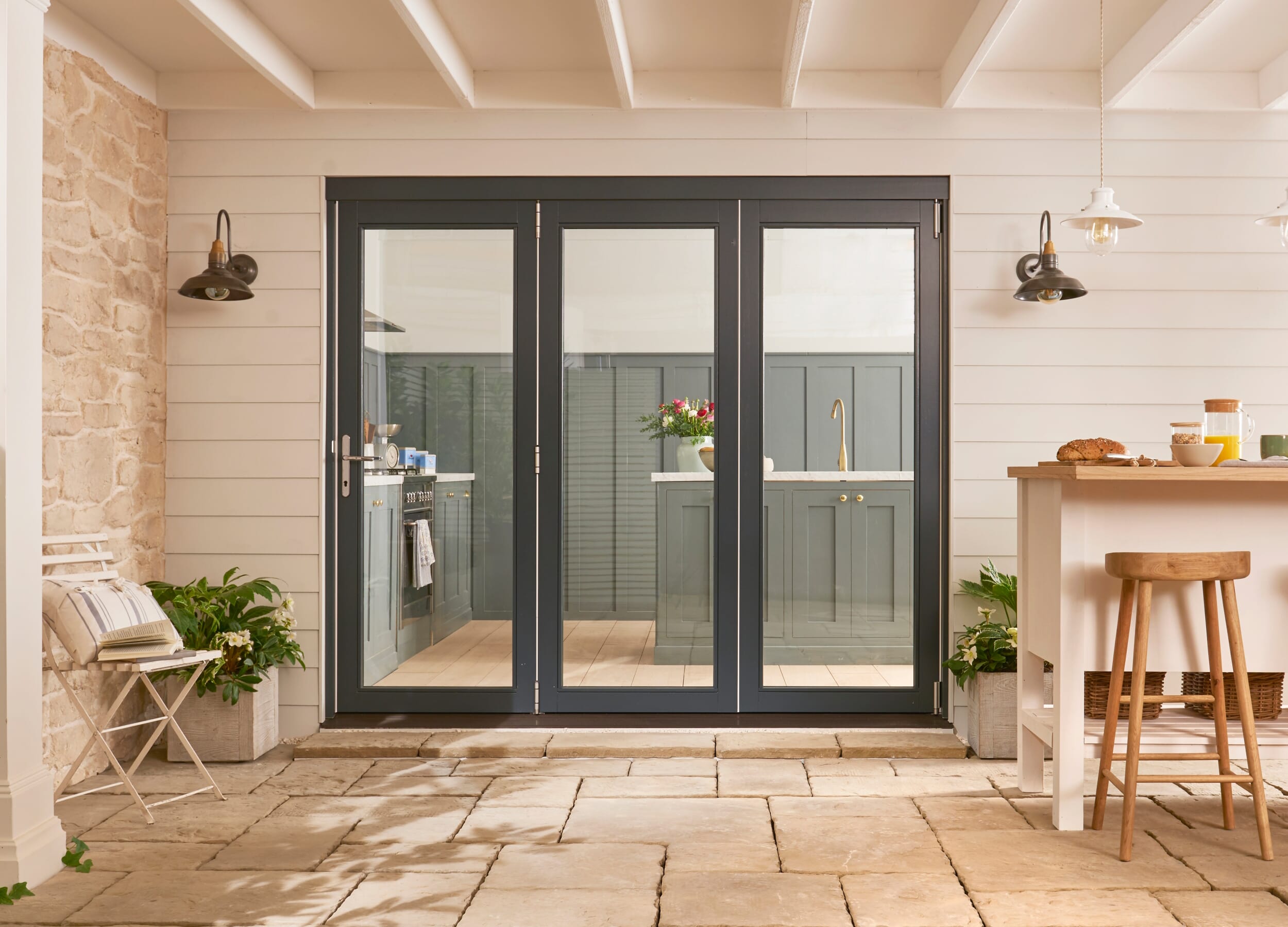 1800mm (6ft) Bedgebury Anthracite Grey Hardwood Bifold Doors