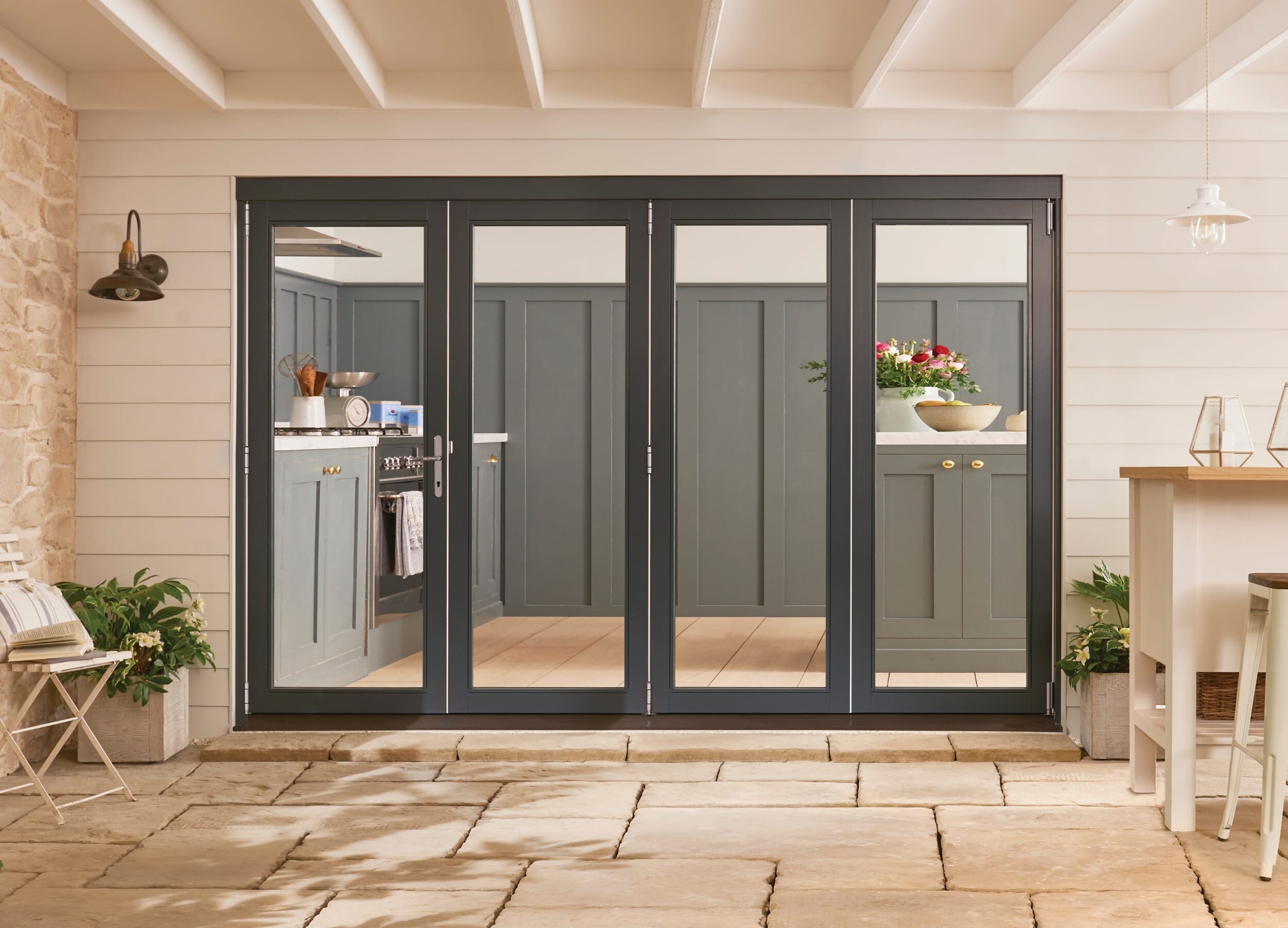 3000mm (10ft) Bedgebury Anthracite Grey Hardwood Bifold Doors