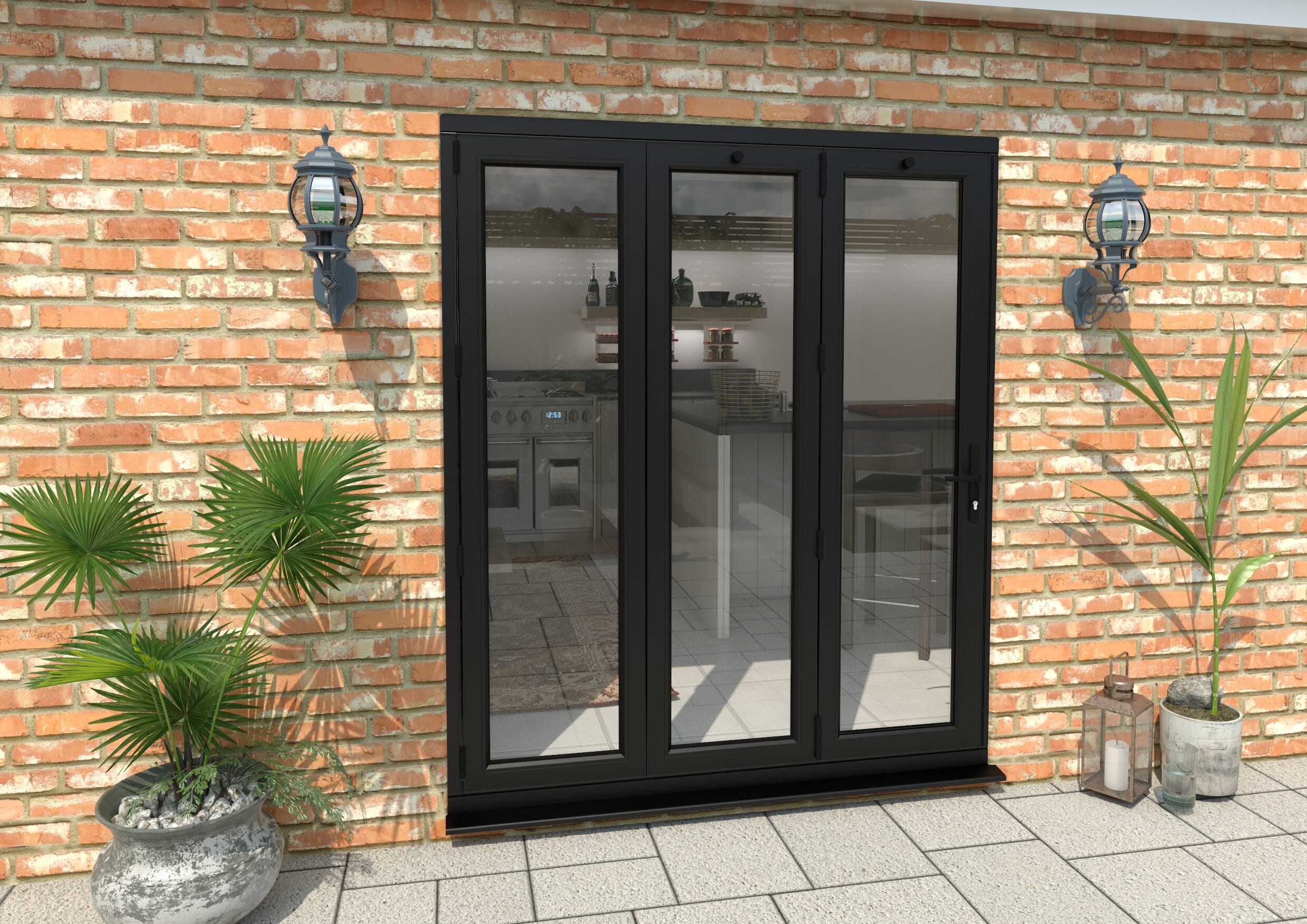 Part Q 1800mm Black Aluminium Bifold Door - 3 Left At Express Doors Direct