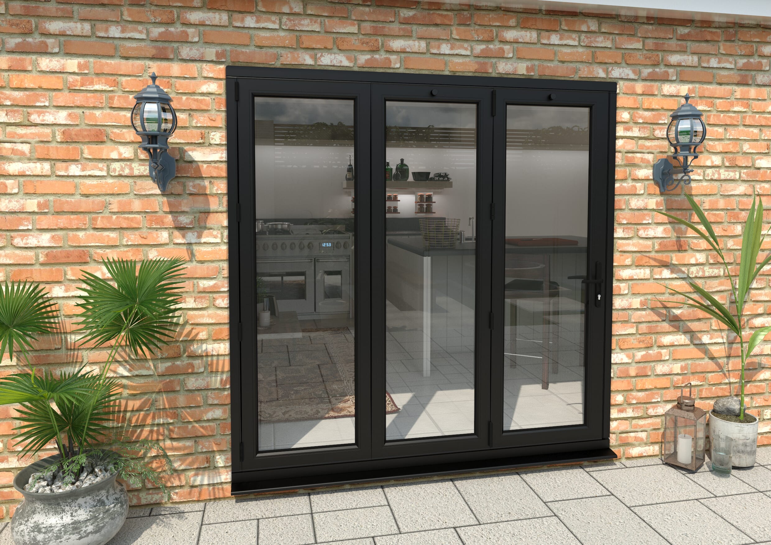 Part Q 2100mm Black Aluminium Bifold Doors 3 Left At Climadoor