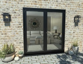 1800mm Open Out Black Aluminium French Doors