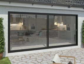 4500mm Black Aluminium Sliding Doors RH Sliding / LH Fixed