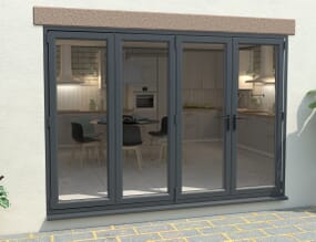 Grey / White 3000mm UPVC Bi-Fold Door OPEN OUT 3L/1R