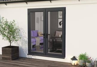 1800mm UPVC Grey Outer / White inner French Doors