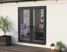 1800mm UPVC Grey Outer / White inner French Doors