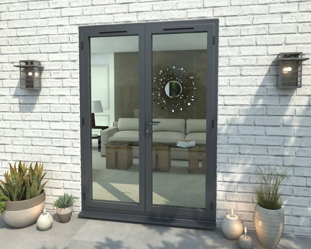 1500mm Part Q Compliant Grey Aluminium French Doors