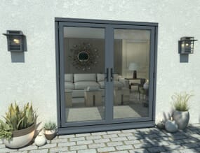 1800mm Open Out Grey Aluminium French Doors