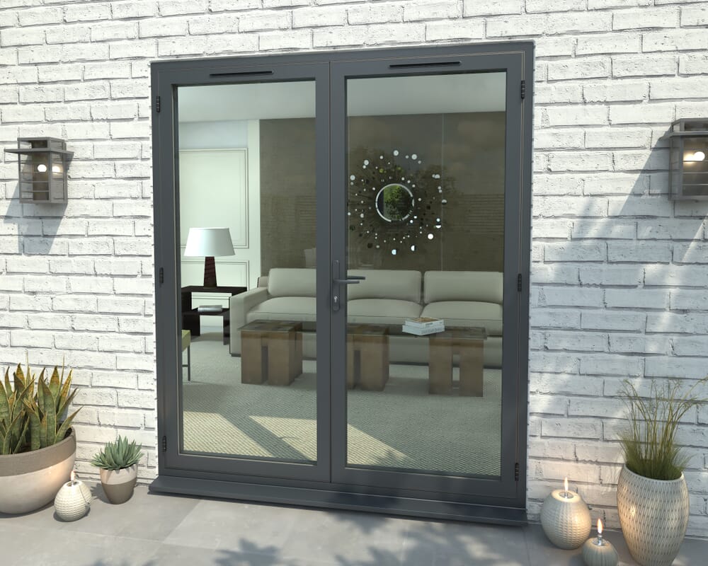 1800mm Part Q Compliant Grey Aluminium French Doors