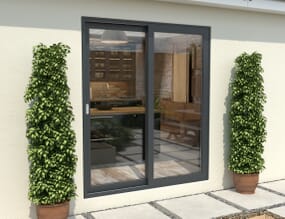 1800mm Anthracite Grey Aluminium Sliding Doors LH Sliding / RH Fixed