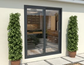 1800mm Anthracite Grey Aluminium Sliding Doors RH Sliding / LH Fixed