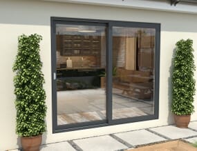 2100mm Anthracite Grey Aluminium Sliding Doors LH Sliding / RH Fixed