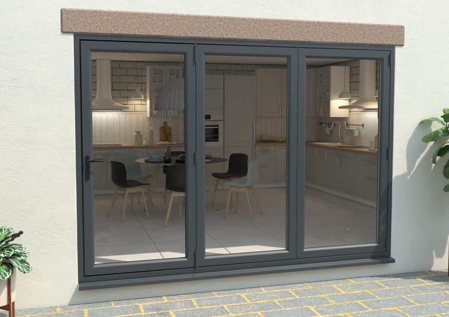 Aspect UPVC Bi-fold Doors - Grey - Part Q Compliant
