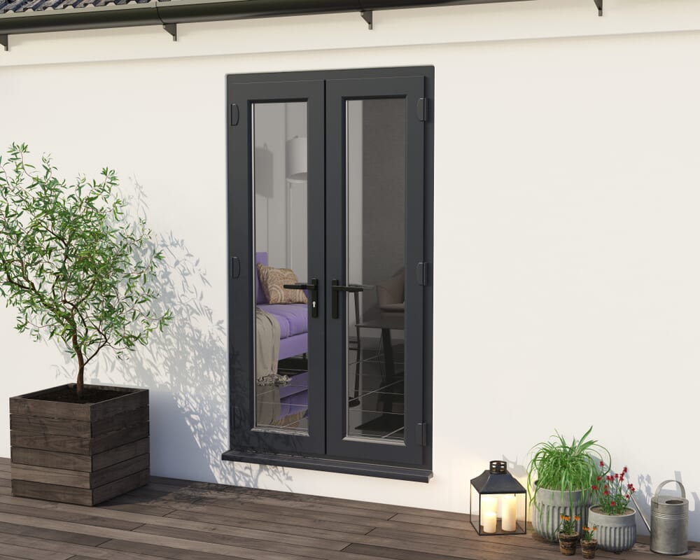 1200mm Anthracite Grey UPVC French Doors