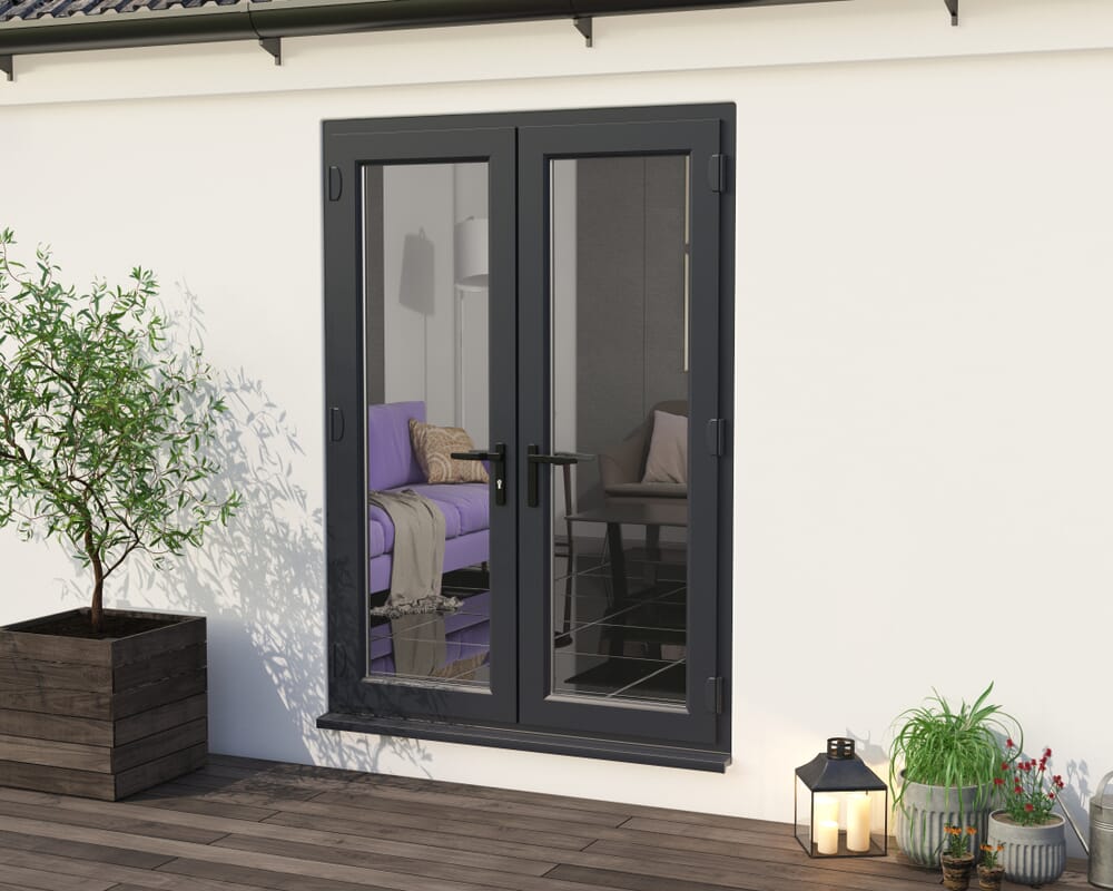 1500mm Part Q Anthracite Grey UPVC French Doors