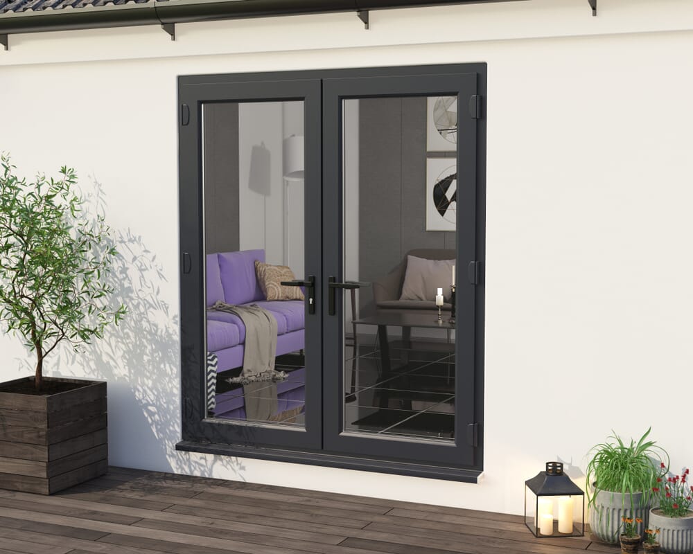 1800mm Part Q Anthracite Grey UPVC French Doors