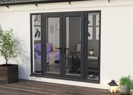 2400mm Anthracite Grey Upvc French Doors (1200mm Doors + 2 X 600mm Sidelights) Image