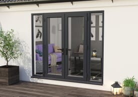 2400mm Part Q Anthracite Grey UPVC French Doors (1200mm Doors + 2 x 600mm Sidelights)