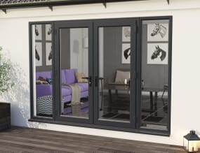 3000mm Part Q Anthracite Grey UPVC French Doors (1800mm Doors + 2 x 600mm Sidelights)