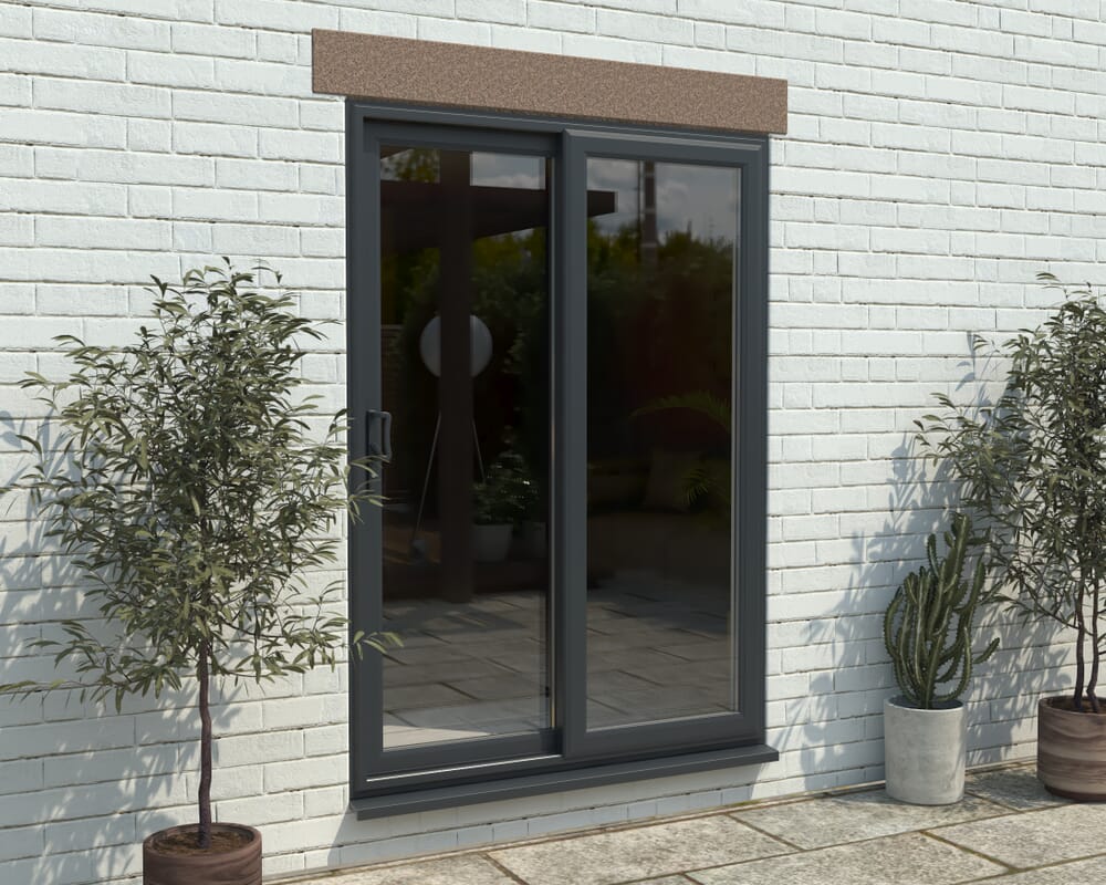 1500mm UPVC Anthracite Grey Sliding Doors LH Sliding / RH Fixed