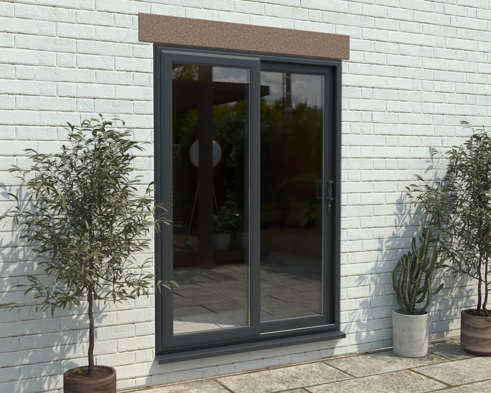 1500mm UPVC Anthracite Grey Sliding Doors RH Sliding / LH Fixed