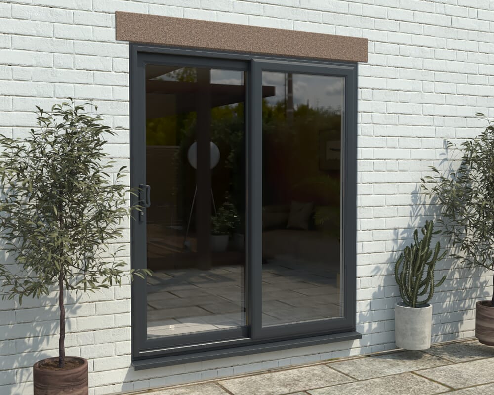 Part Q 1800mm UPVC Anthracite Grey Sliding Doors LH Sliding / RH Fixed