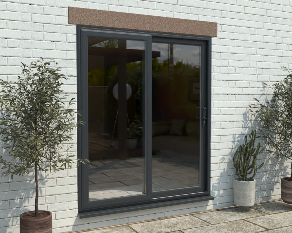 1800mm UPVC Anthracite Grey Sliding Doors RH Sliding / LH Fixed