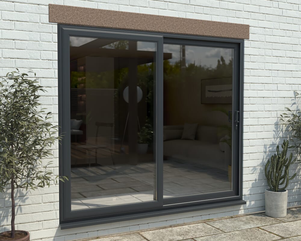 2700mm UPVC Anthracite Grey Sliding Doors RH Sliding / LH Fixed