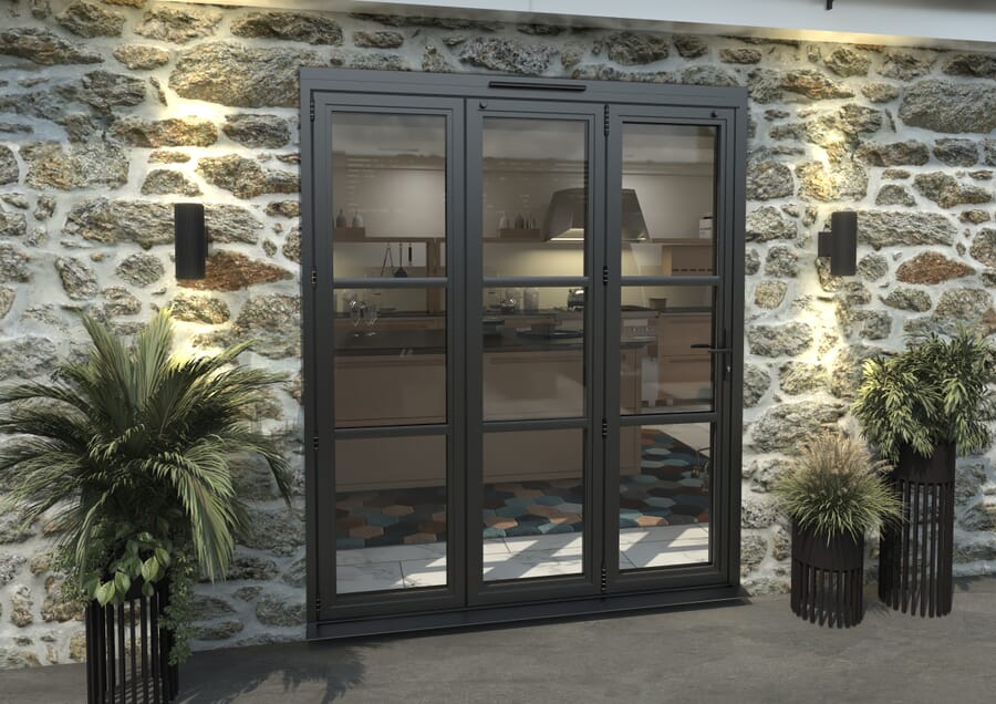 Climadoor Black Heritage Aluminium Bifold Doors – Part Q Compliant