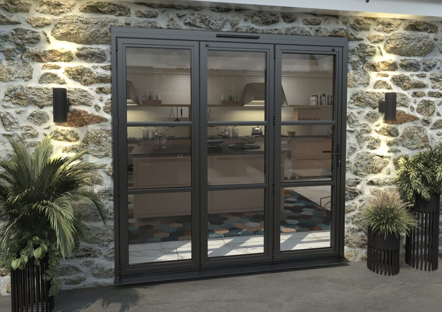 Climadoor Black Heritage Aluminium Bifold Doors – Part Q Compliant