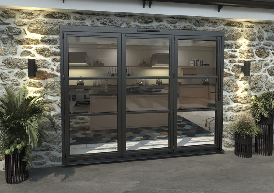 Climadoor Black Heritage Aluminium Bifold Doors – Part Q Compliant
