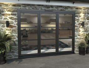 Part Q 2700mm Black Heritage Aluminium Bifold Doors - 3 Right