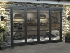 Part Q 3000mm Black Heritage Aluminium Bifold Doors - 1 Left 3 Right