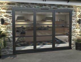 Part Q 3000mm Black Heritage Aluminium Bifold Doors - 3 Left