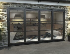 3600mm Black Heritage Aluminium Bifold Doors - 3 Left 1 Right