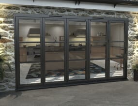 Part Q 3600mm Black Heritage Aluminium Bifold Doors - 5 Left