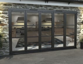 3600mm Black Heritage Aluminium Bifold Doors - 5 Right