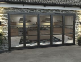 4200mm Black Heritage Aluminium Bifold Doors - 5 Left