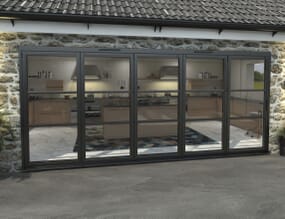 4800mm Black Heritage Aluminium Bifold Doors - 5 Left