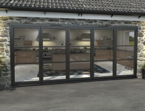 4800mm Black Heritage Aluminium Bifold Doors - 5 Right