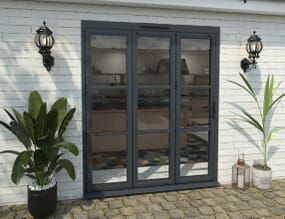 1800mm Grey Heritage Aluminium Bifold Door - 3 Left