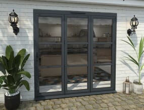 Part Q 2100mm Grey Heritage Aluminium Bifold Doors - 3 Right