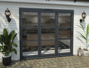 Part Q 2400mm Grey Heritage Aluminium Bifold Doors - 3 Left