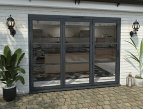 2700mm Grey Heritage Aluminium Bifold Doors - 3 Left