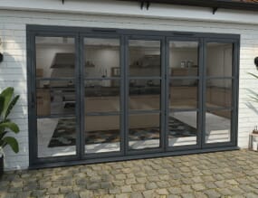 3600mm Grey Heritage Aluminium Bifold Doors - 5 Right