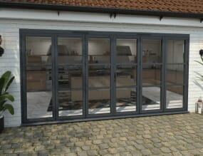 4200mm Grey Heritage Aluminium Bifold Doors - 3 Left 3 Right