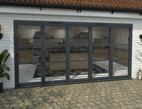 4200mm Grey Heritage Aluminium Bifold Doors - 5 Right