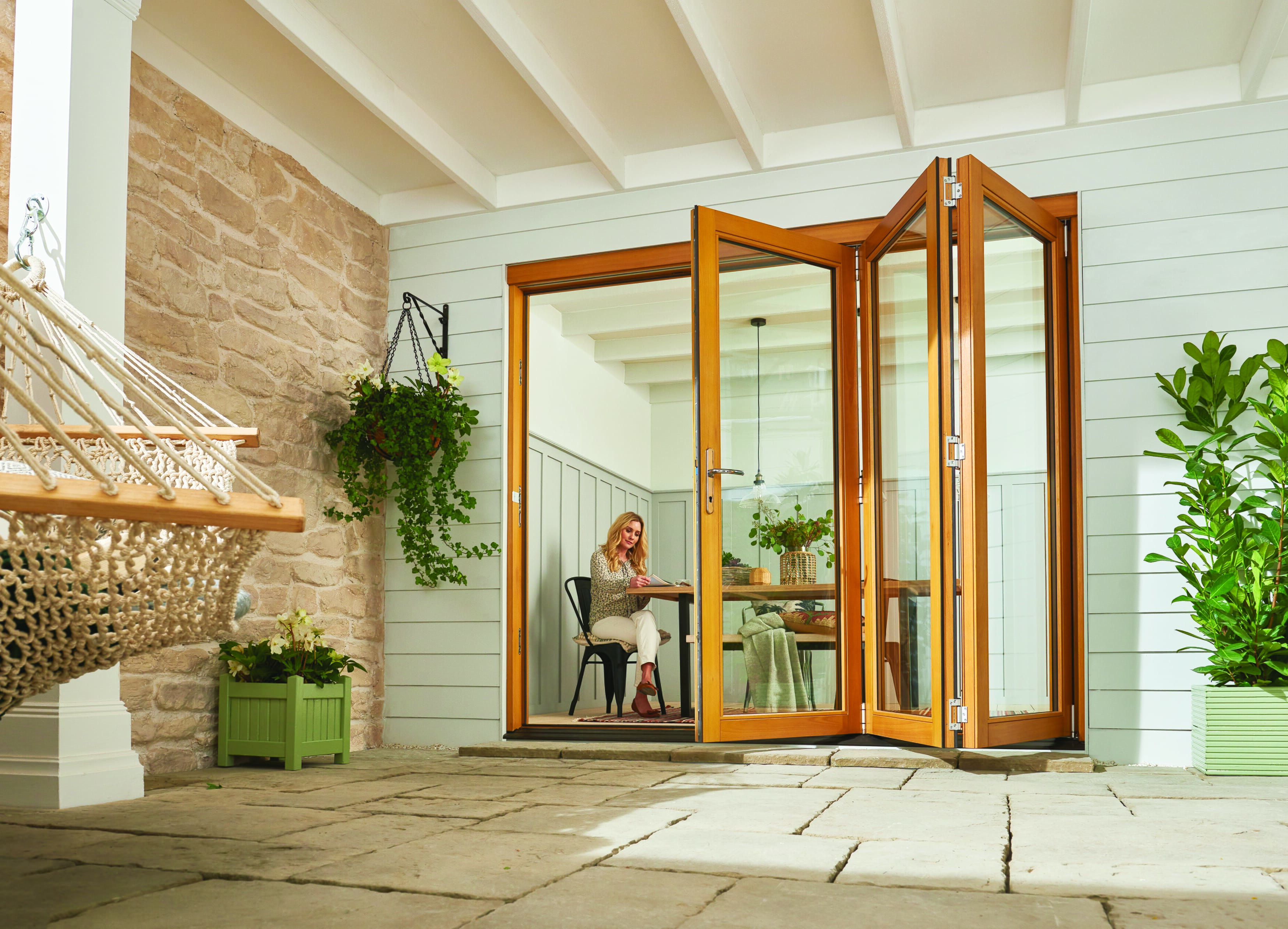 2400mm (8ft) Kinsley Golden Oak Bifold Doors