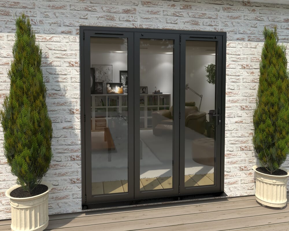 1800mm Black Aluminium Bifold Door - 3 Left