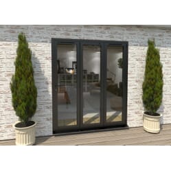 Climadoor Black Aluminium Bi-folding Patio Doors – 2090mm x 1790mm x 82mm