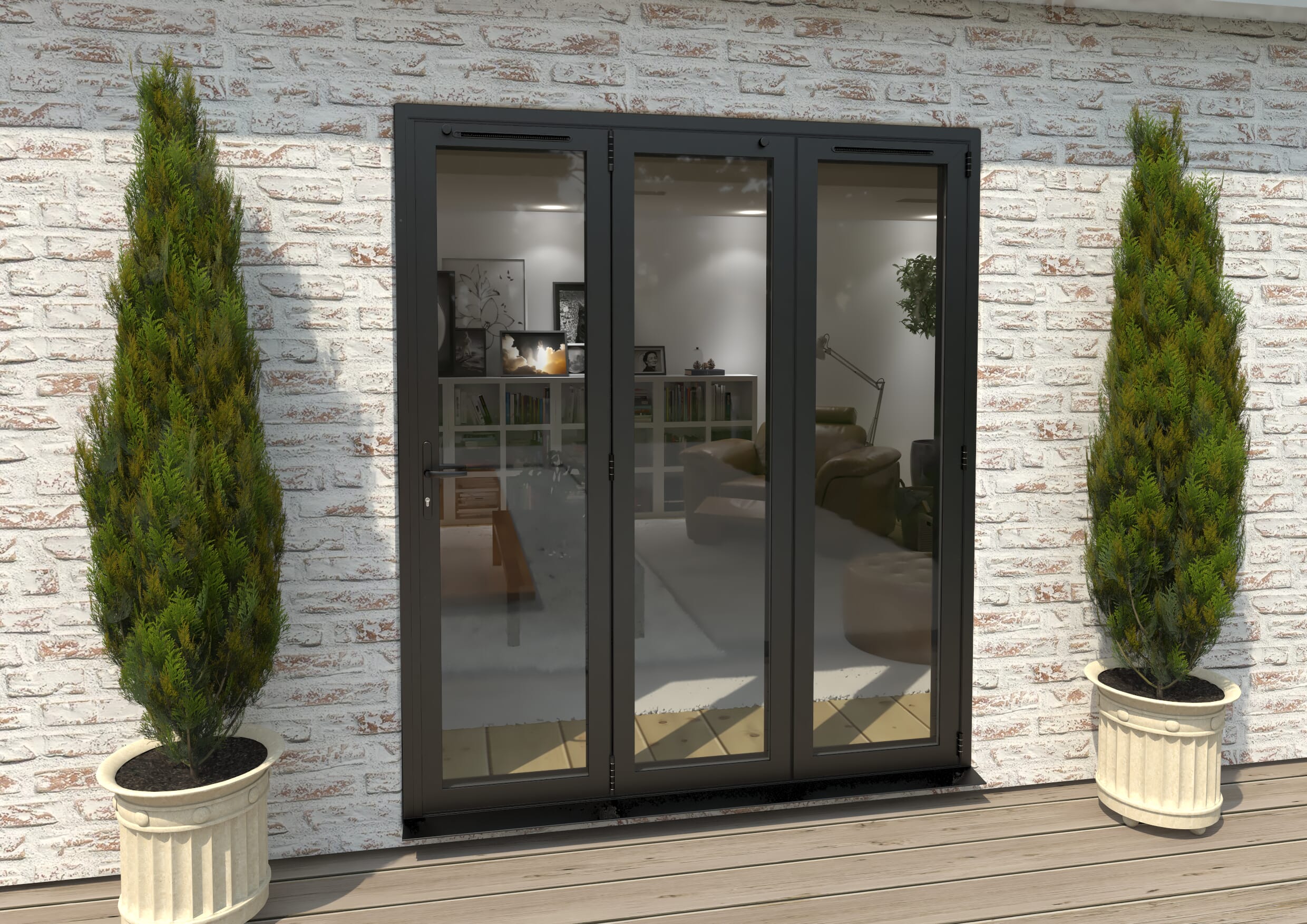 Part Q 1800mm Black Aluminium Bifold Door - 3 Right At Climadoor